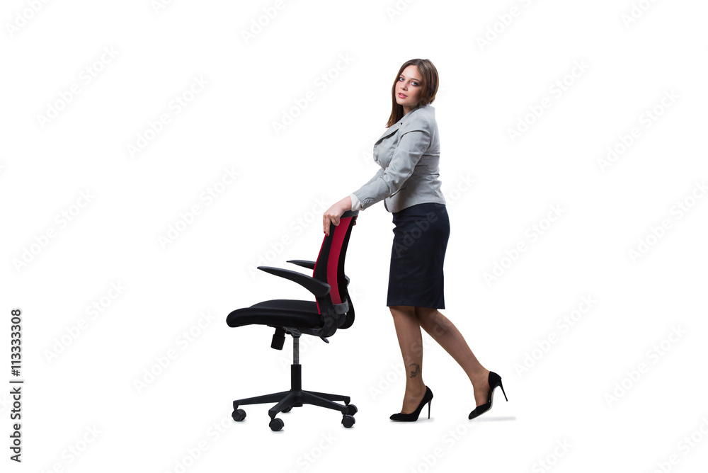Businesswoman sitting isolated on white background Businesswoman sitting isolated on white background