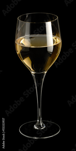 wine glass in black back