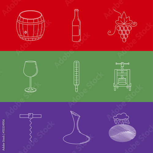 Modern set of vector line icons. Vector line icons, isolated obj