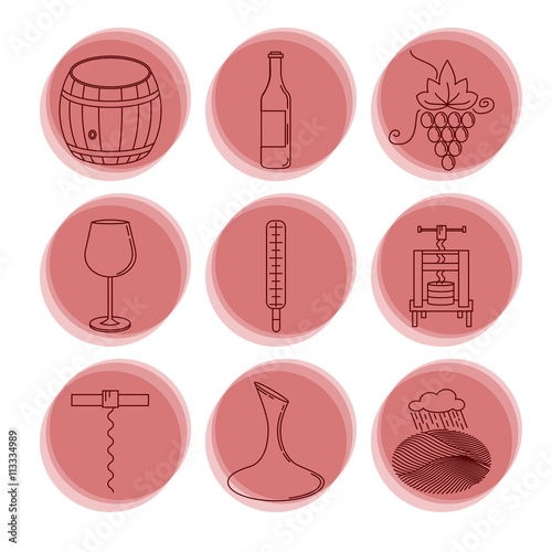 Modern set of vector line icons. Vector line icons, isolated obj
