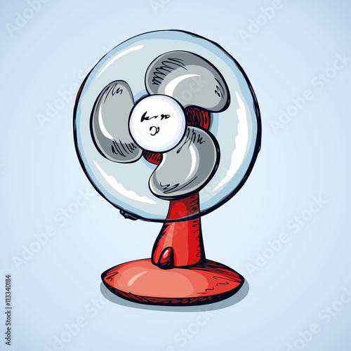 Table fan. Vector drawing