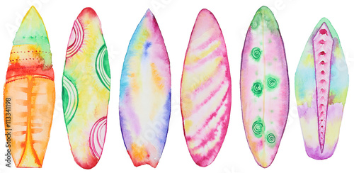 Photography Watercolor Surfing boards
