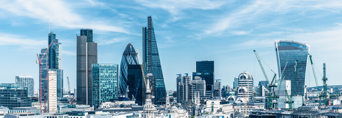 Wandcirkels Londen Stadsgezicht Londen langs de Theems  © conorcrowe