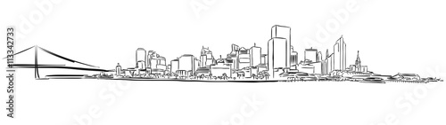 San Francisco Downtown Outline Sketch