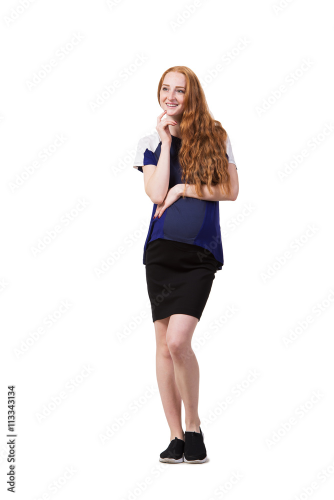Pregnant woman isolated on the white Pregnant woman isolated on the white