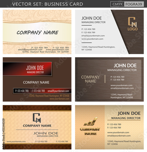 Business card set 2 paper cmyk fogra