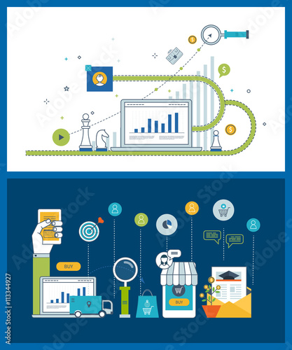 Market strategy analysis, marketing research, business analytics and planning concept
