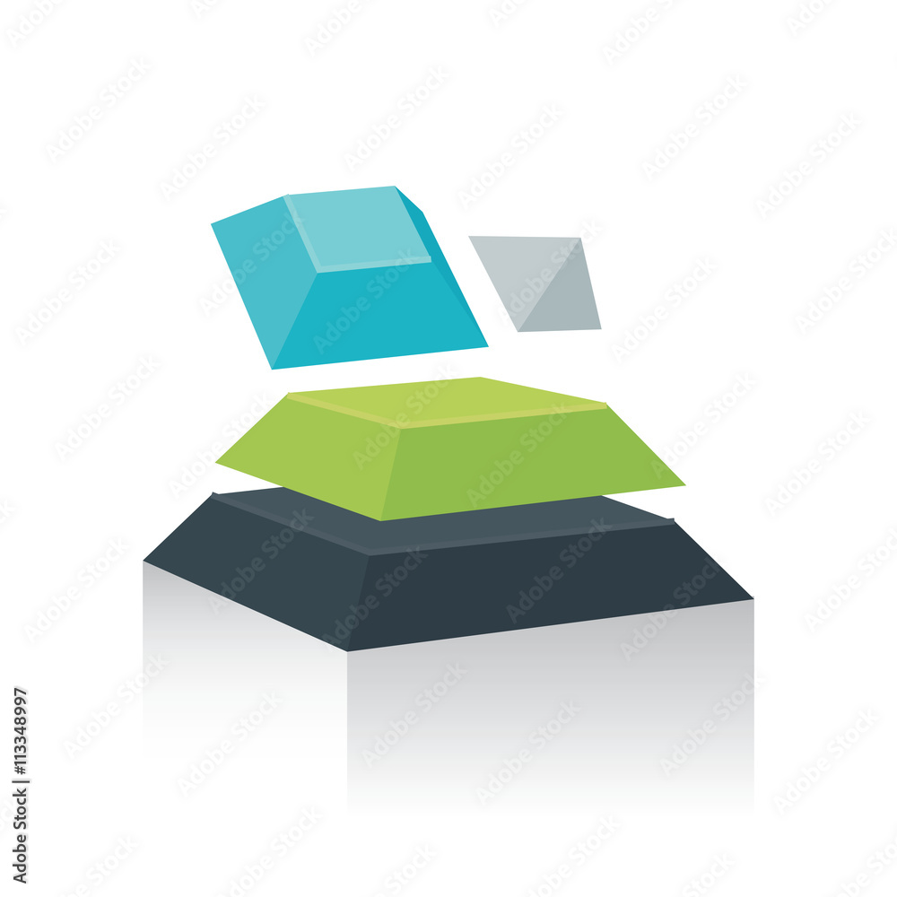 Abstract Object 3D green blue gray color Abstract Object 3D green blue gray color