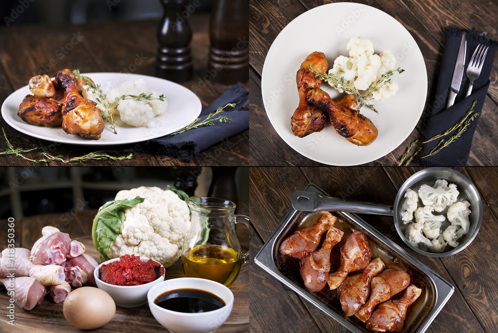 Cauliflower with chicken legs. Cooking. Recipe Cauliflower with chicken legs. Cooking. Recipe
