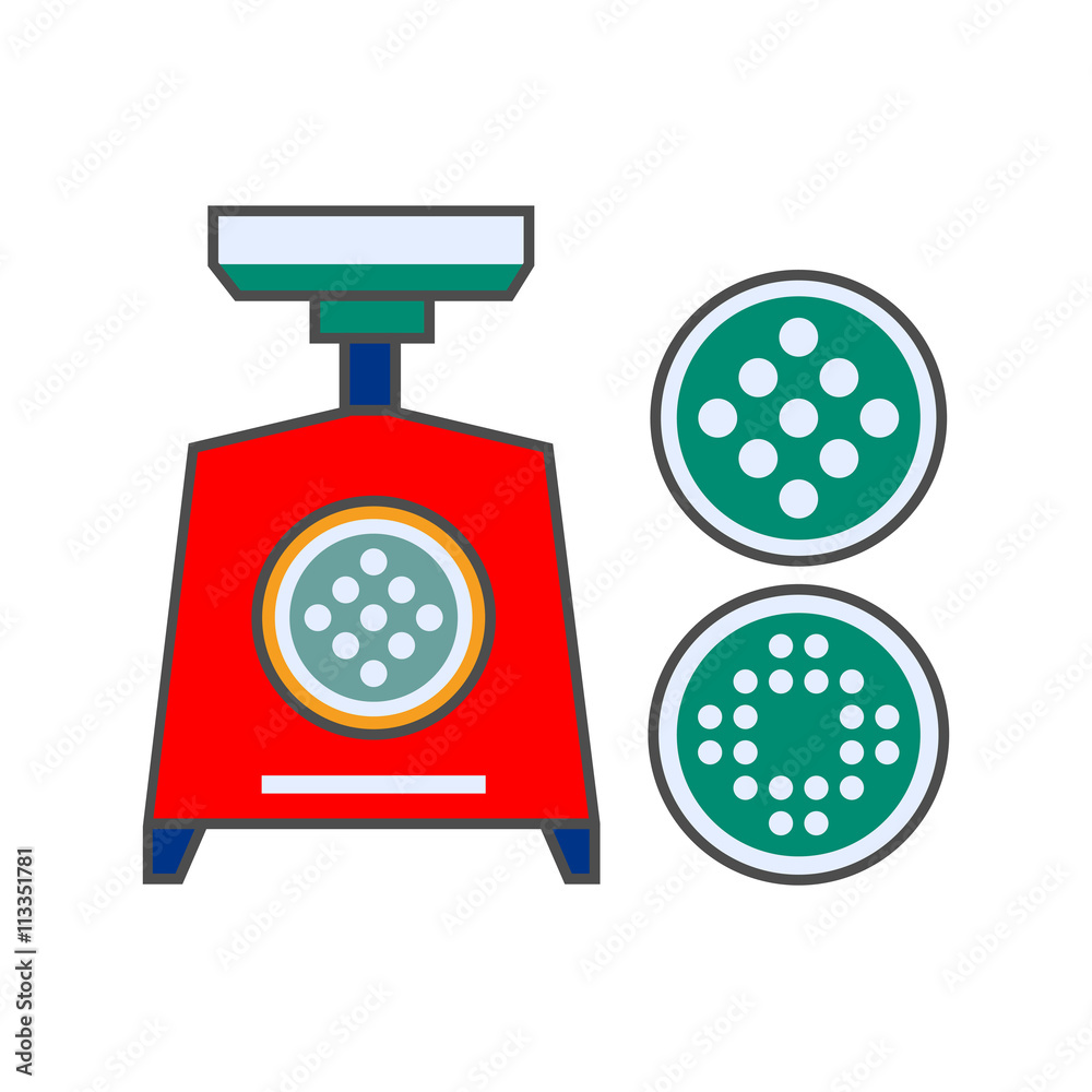 Mincing Machine Line Icon Stock Vector Adobe Stock