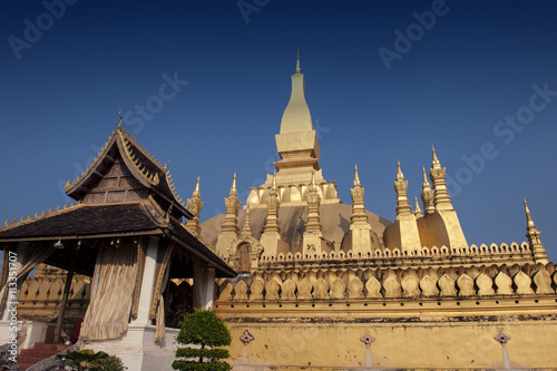 That Luang Stupa  landmark of Vientiane  Lao PDR