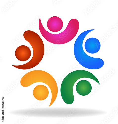 Logo Teamwork friendship business people icon vector