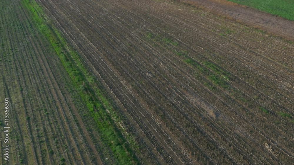 Aerial view over agricultural landscape in autumn.
Aerial view over agricultural landscape in autumn.