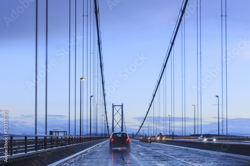 Driving through the Forth Road Bridge