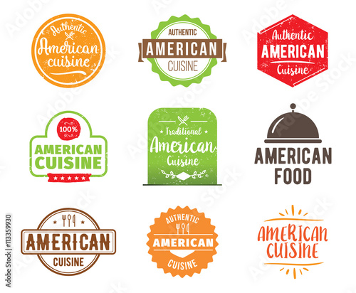 American cuisine vector label