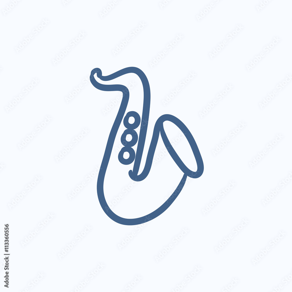 Saxophone sketch icon. Saxophone sketch icon.