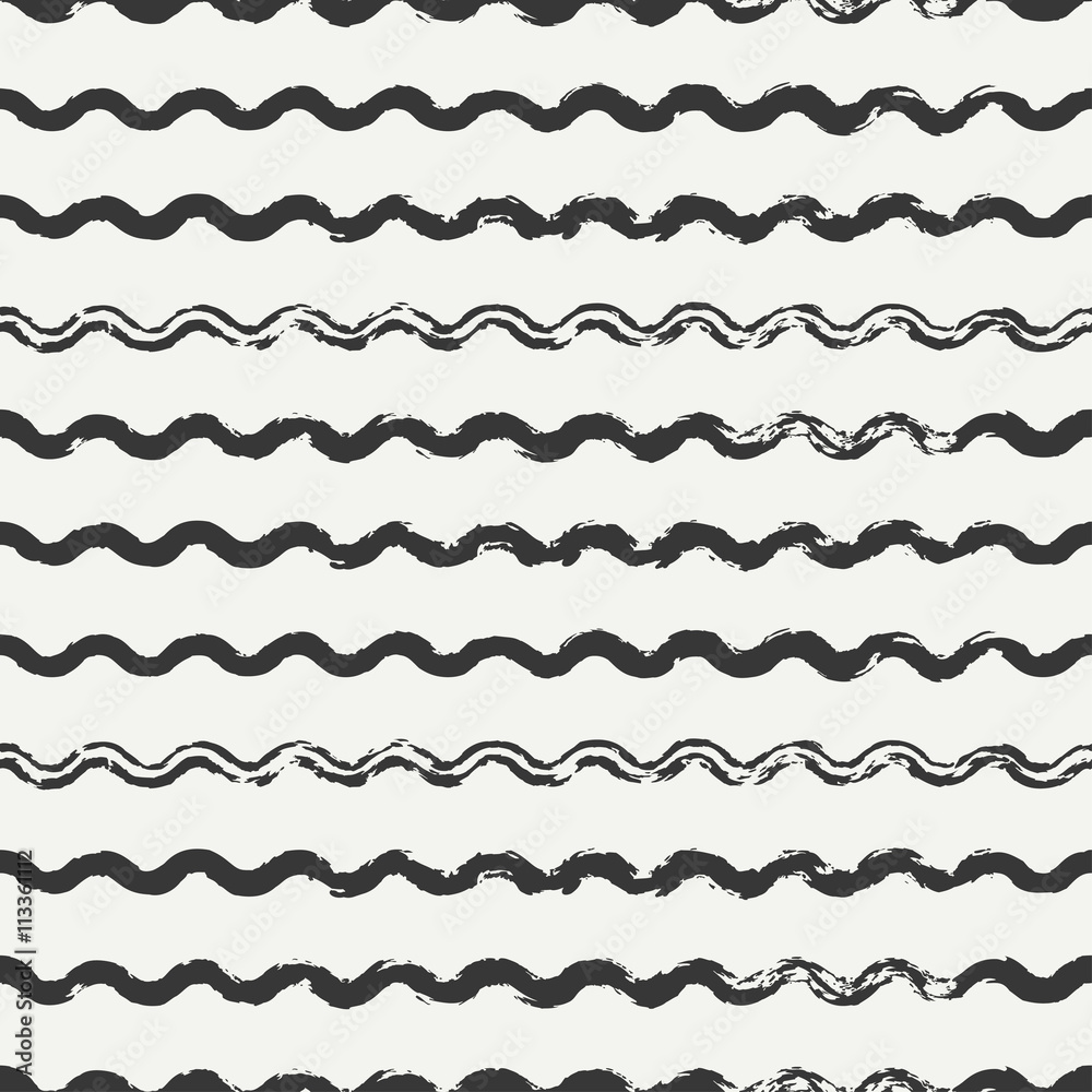 Hand drawn seamless pattern with wavy brush strokes. Wrapping paper. Abstract vector background. Round brush ink strokes. Casual black, white texture. Doodle. Dry brush. Rough edges ink illustration. Hand drawn seamless pattern with wavy brush strokes. Wrapping paper. Abstract vector background. Round brush ink strokes. Casual black, white texture. Doodle. Dry brush. Rough edges ink illustration.