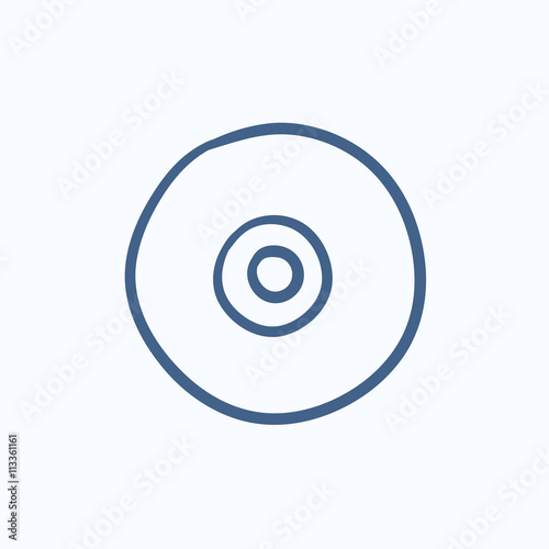 Reel tape deck player recorder sketch icon.