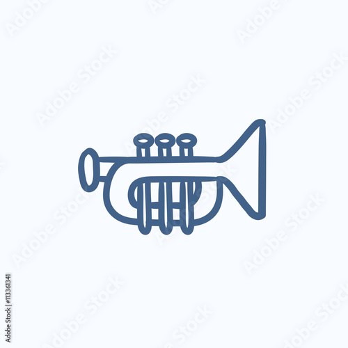 Trumpet sketch icon.