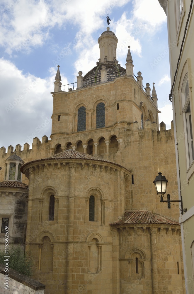 Eastern facade of the Old Cathedral in Coimbra, Portugal