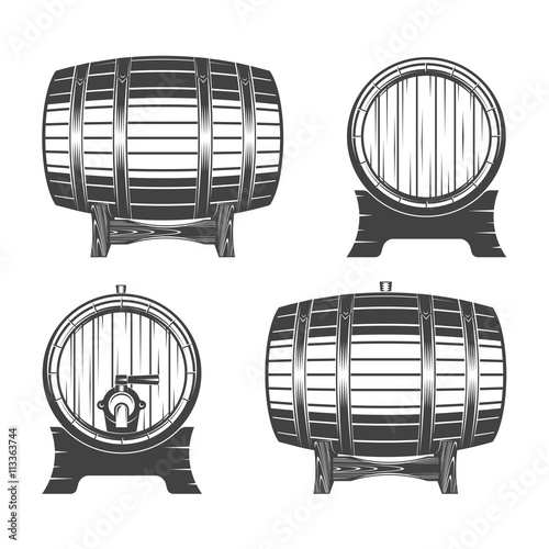 Wooden barrel set photo