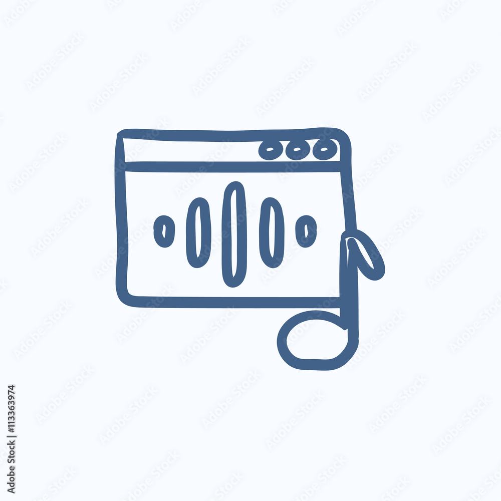 Radio sketch icon. Radio sketch icon.