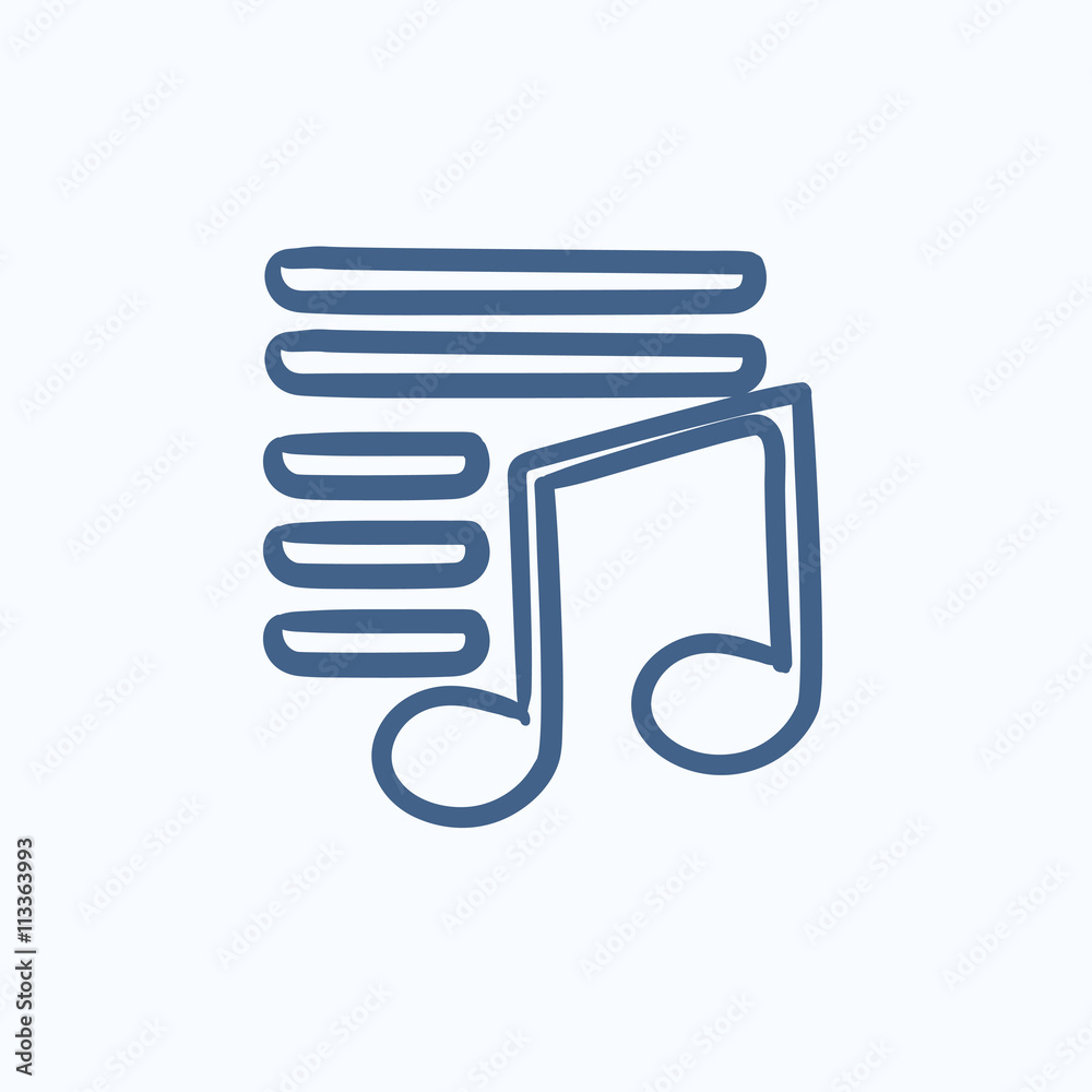 Musical note sketch icon. Musical note sketch icon.