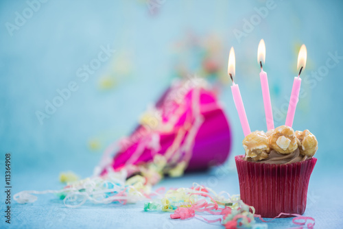 cupcake with birthday candle