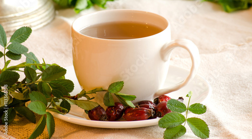 Treatment herbal tea. Rosehip tea.