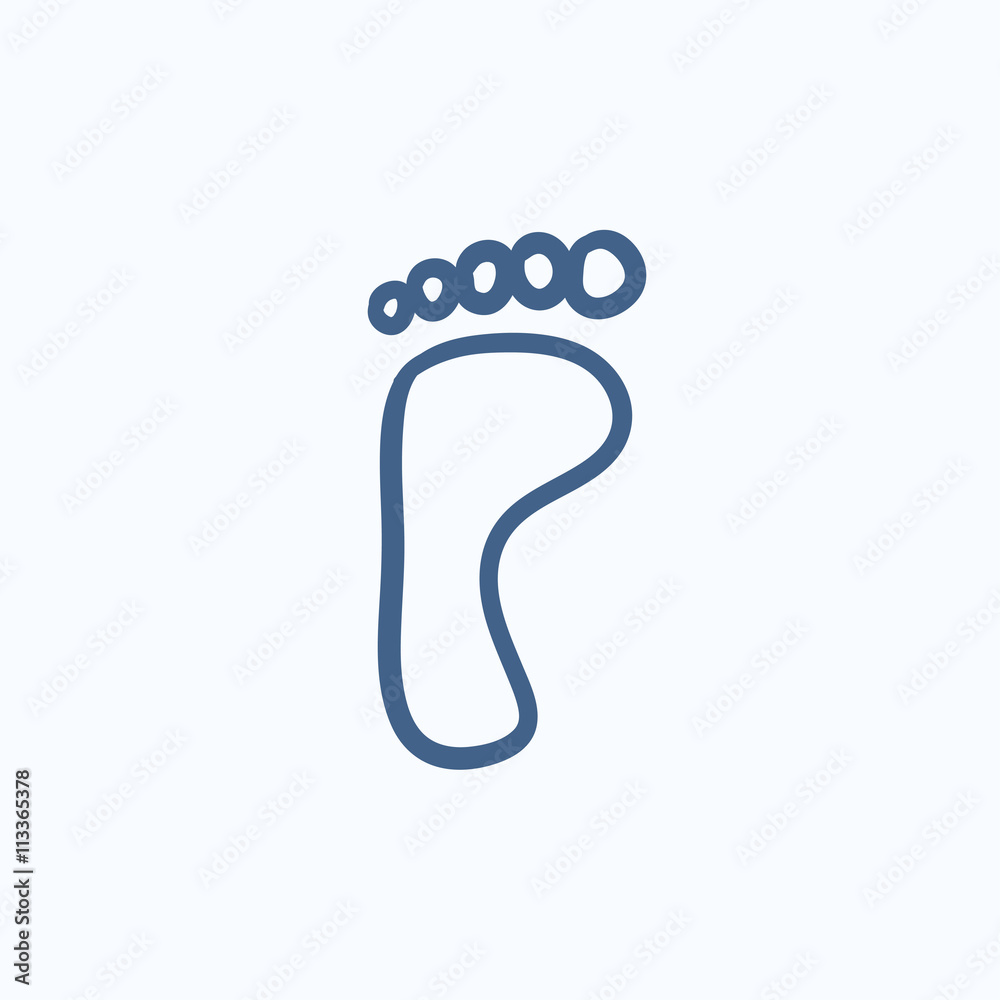 Footprint sketch icon. Footprint sketch icon.