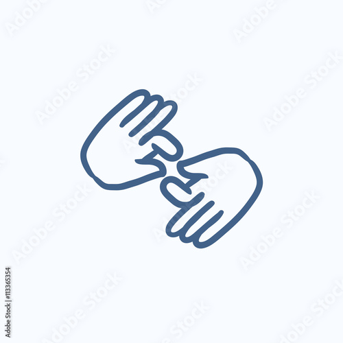 Finger language sketch icon.