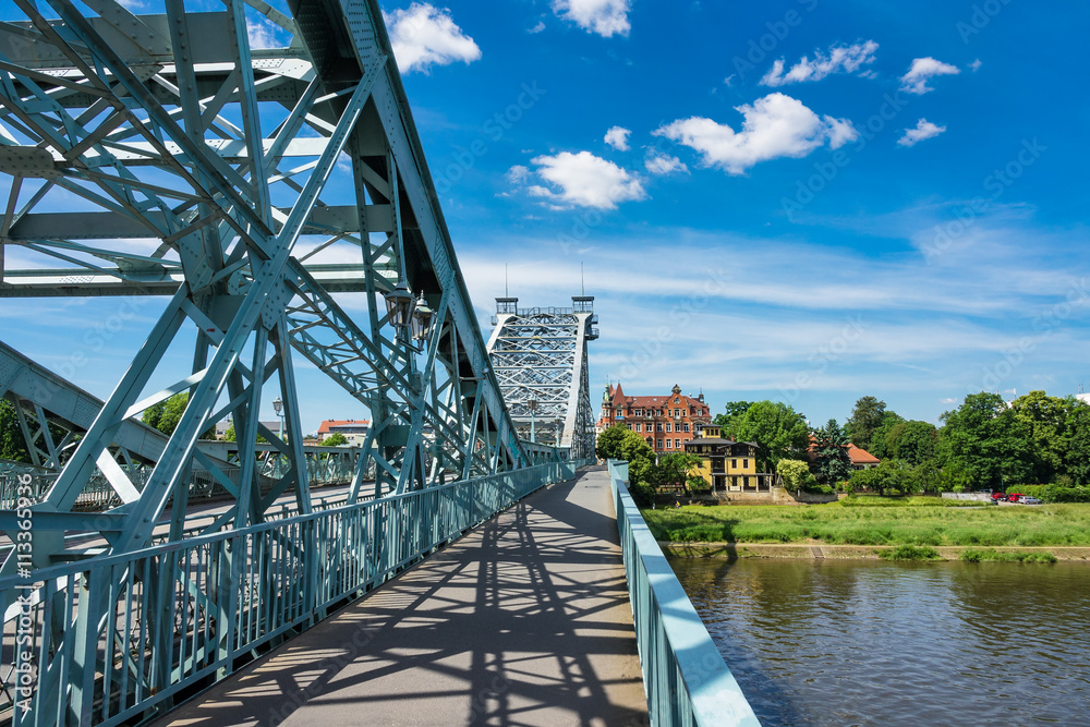 Fototapeta premium Blick über die Elbe auf Loschwitz bei Dresden