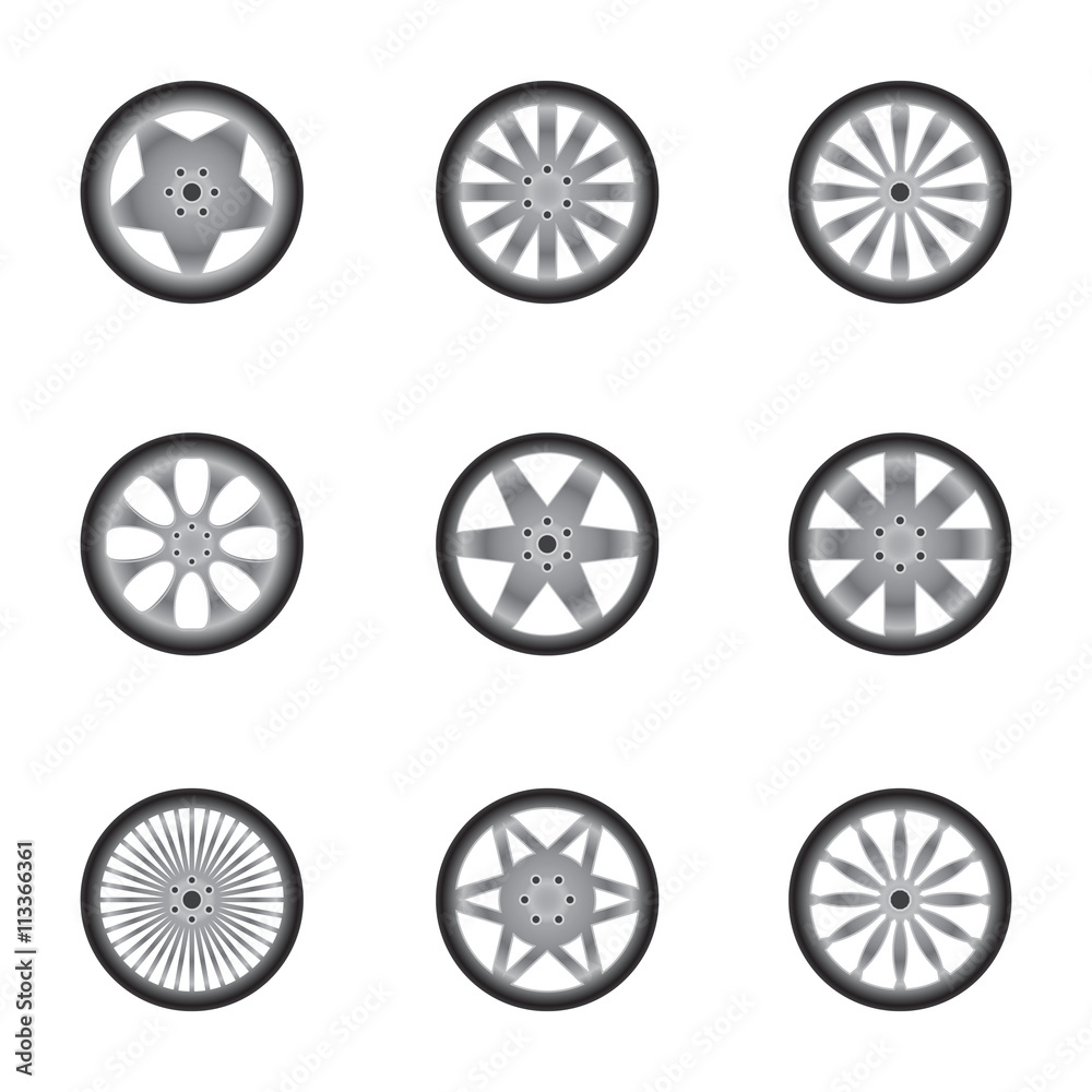 Car wheels isolated on white