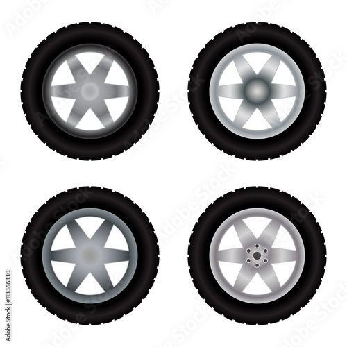 Car wheels different colors