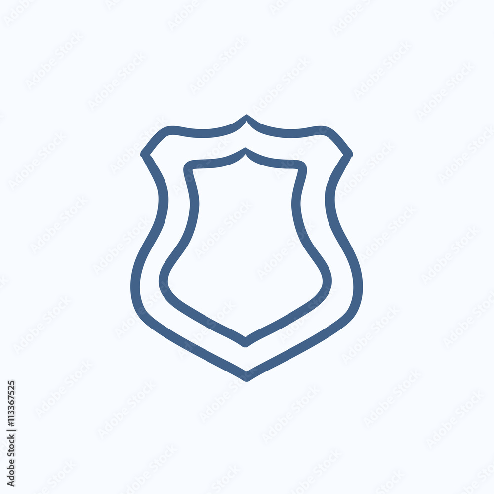 Police badge sketch icon. Police badge sketch icon.