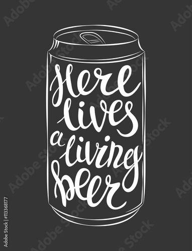 Vector can of beer lettering