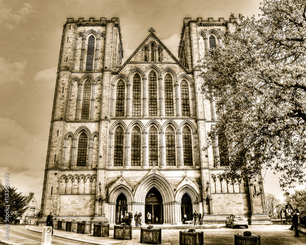 Ripon Cathedral West East Facade HDR
