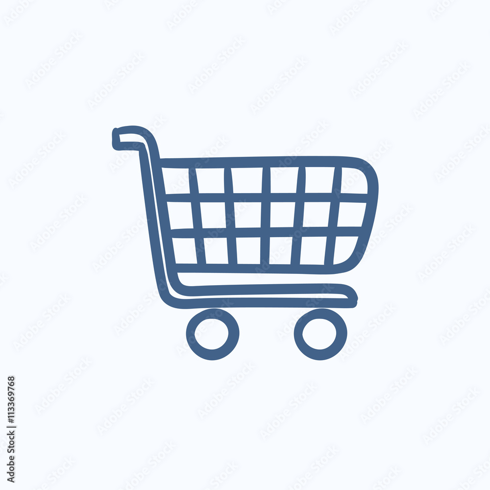 Shopping cart sketch icon. Shopping cart sketch icon.