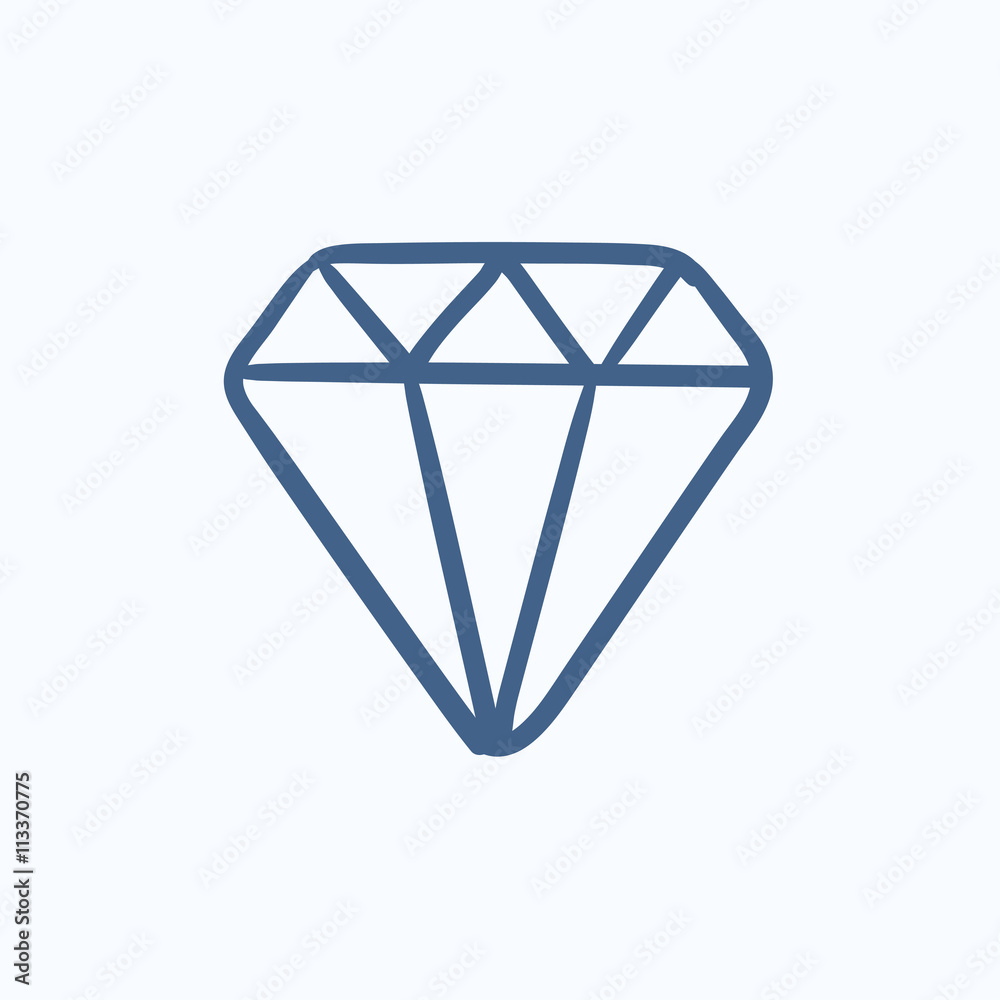 Diamond sketch icon. Diamond sketch icon.