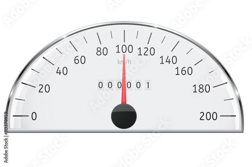 Speedometer. Semi circle speed gauge scale