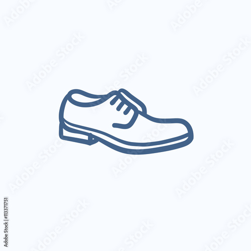 Shoe with shoelaces sketch icon.