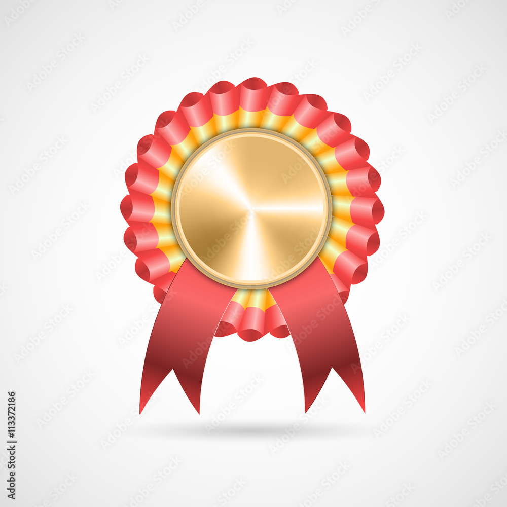 Award rosette with ribbons. Vector illustration. Award rosette with ribbons. Vector illustration.