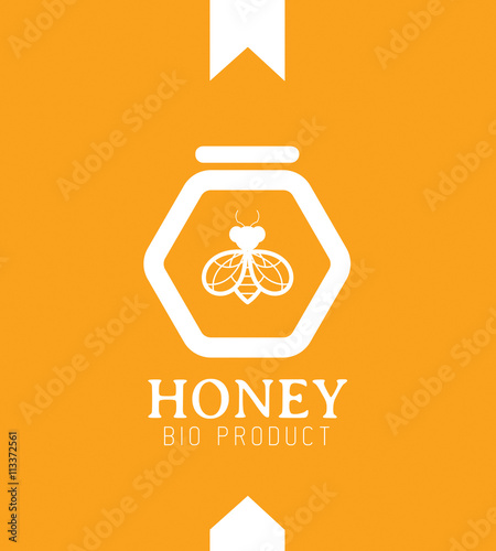 Miel, abeille, nectar, logo