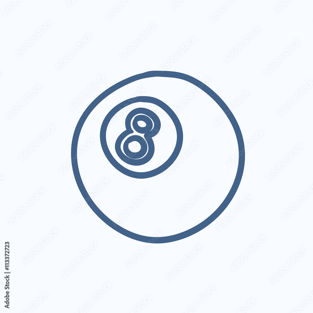 Billiard ball sketch icon. Billiard ball sketch icon.
