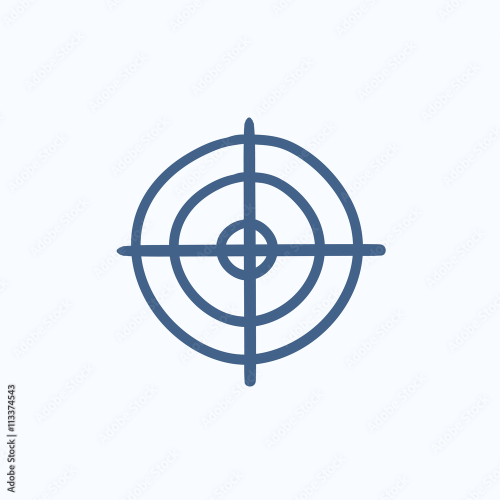 Shooting target sketch icon. Shooting target sketch icon.
