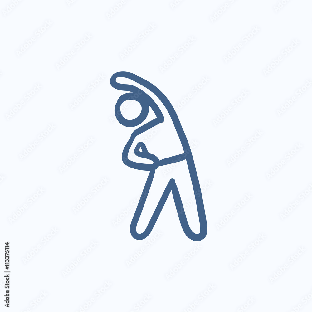 Man making exercises sketch icon. Man making exercises sketch icon.