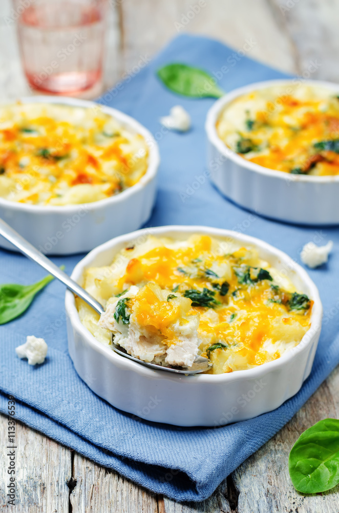 Chicken Spinach Cauliflower casserole Chicken Spinach Cauliflower casserole