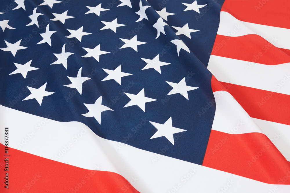 Obraz premium Studio shot of ruffled national flag - United States