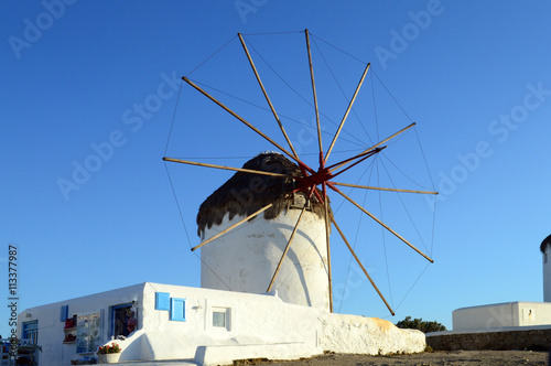 Windmill in Mykonos town, Greece