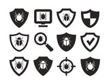 Antivirus protection. web icons set